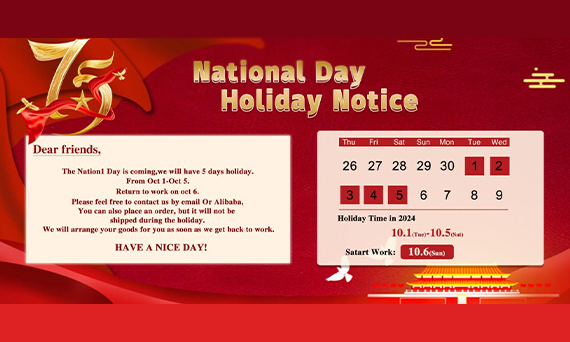 National Day Holiday Notice