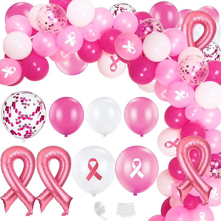 Breast Cancer Awareness Decorations Balloons Arch Garland Kit