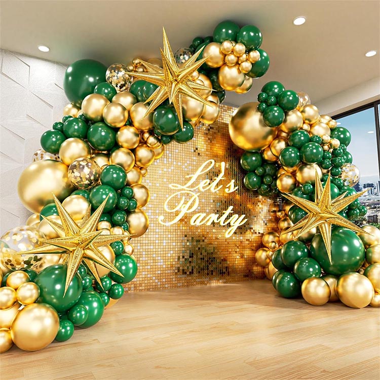 Forest Theme Gold Star Balloon Arch