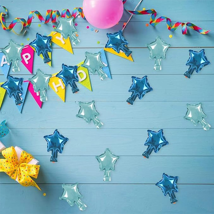 blue foil star balloons