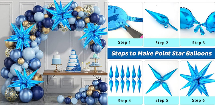 blue foil star balloons