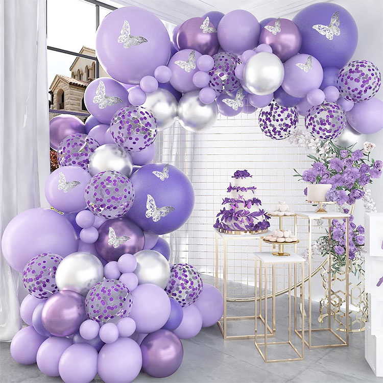 Purple Balloon Butterfly Garland Kit