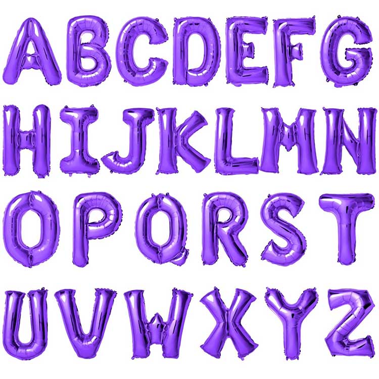 Purple Foil Letter Balloons