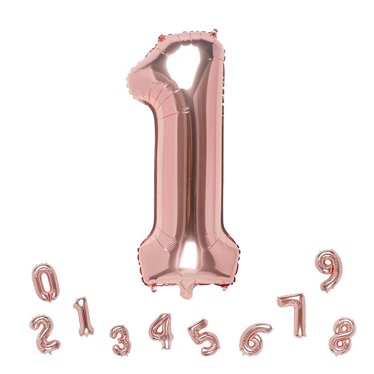 Rose Gold Number Balloons